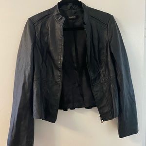 Soft leather zip up jacket